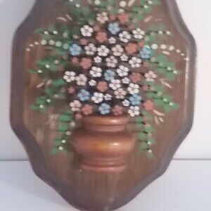 Wall Decor, Wood Plack, Flower Design